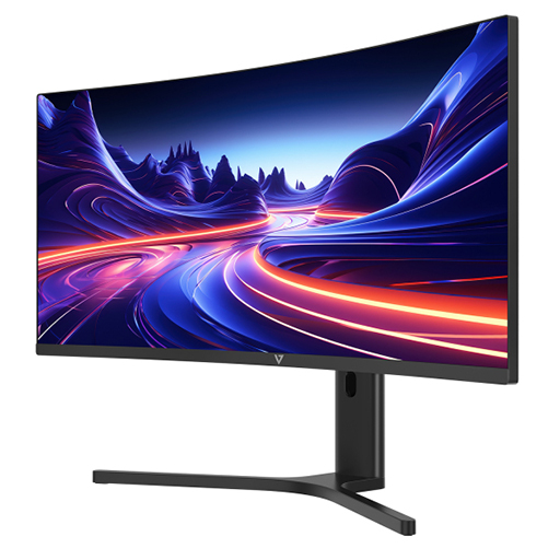 V7 L340WQ-HAS-E 34 Inch WQHD Curved Screen LCD Monitor - Black