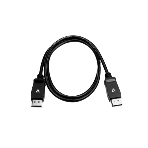 V7 V7DPPRO-1M-BLK Black Video Cable Pro DisplayPort Male to DisplayPort Male 1m 