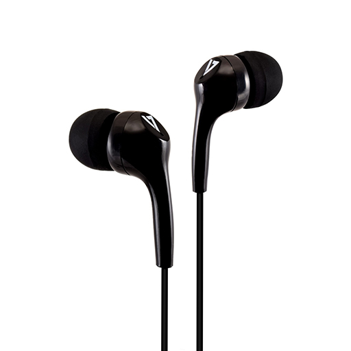V7 HA105-3EB Wired Stereo Earbud (3.5mm) - Black 
