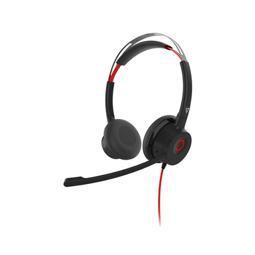 You Recently Viewed V7 HU621 Premium USB Headset with ANC, Stereo, USB Type C, USB Type A,Wired, Black and Red Image
