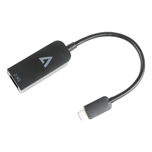 V7 V7UCRJ25G-BLK 2.5G Ethernet Adapter USB-C Male to RJ45 Female Black