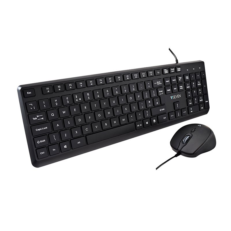 V7 CKU350UK Keyboard & Mouse - English (UK) - Black 