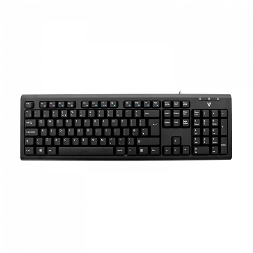V7 KU200UK Keyboard - Cable Connectivity - USB Interface - English (UK) - Black