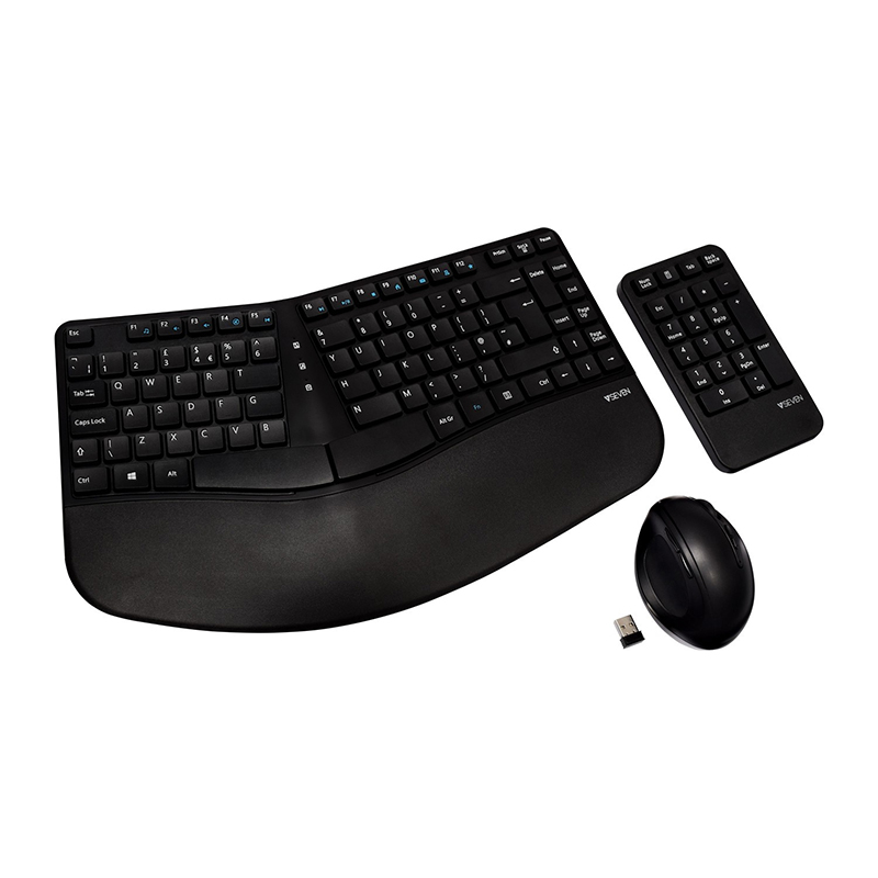 V7 CKW400UK Professional Keyboard/Keypad & Mouse - English (UK) - USB Wireless RF 