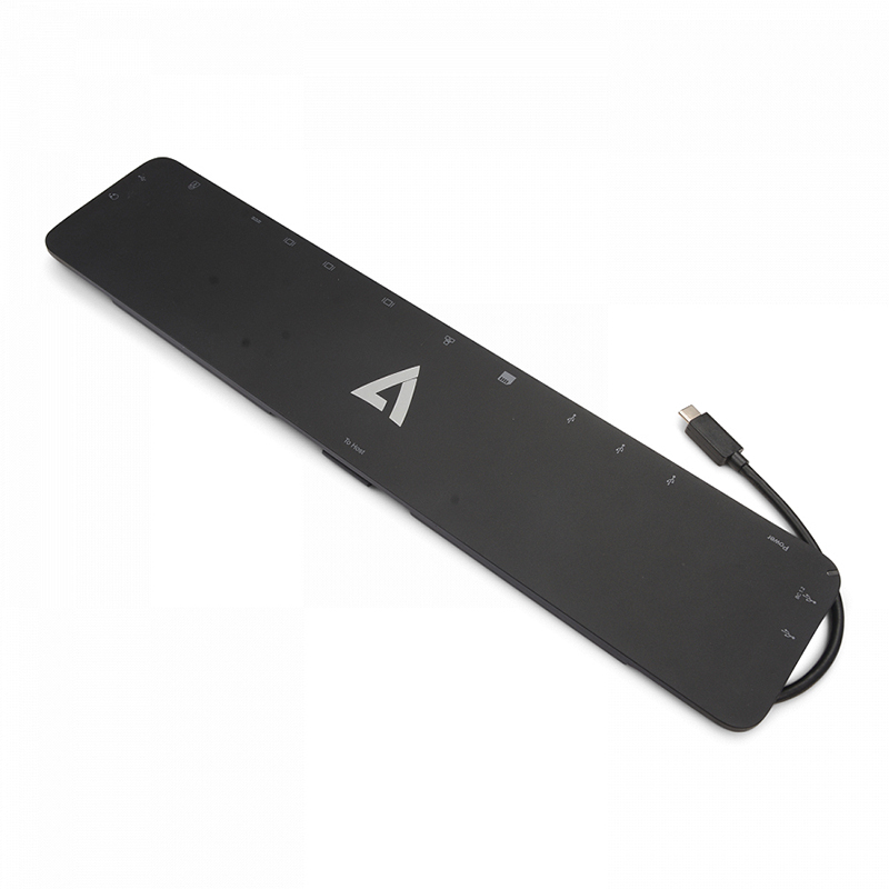 V7 DOCKUCPT01 USB Type C Docking Station for Notebook, Desktop PC, Monitor