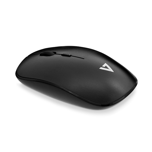 V7 MW200-1E Mouse - Radio Frequency - USB - Optical - 4 Button(s) - Black - Wireless 