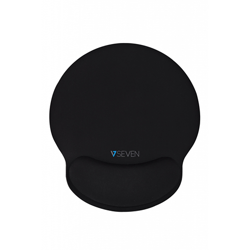 V7 MP03BLK Memory Foam Mouse Pad with Wrist Rest - Black