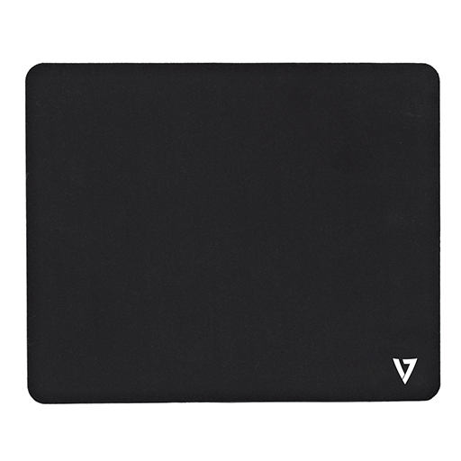 V7 MP01BLK-2EP Mouse Pad - 8.9 mm x 200 mm - Black - Jersey, Rubber