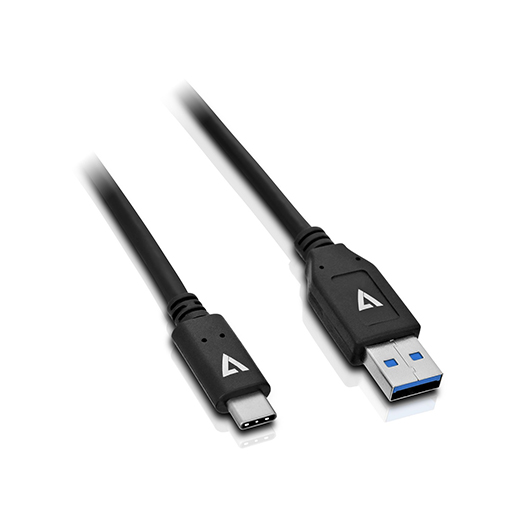 V7 V7U2C-1M-BLK-1E Black USB Cable USB 2.0 A Male to USB-C Male 1m 3.3ft