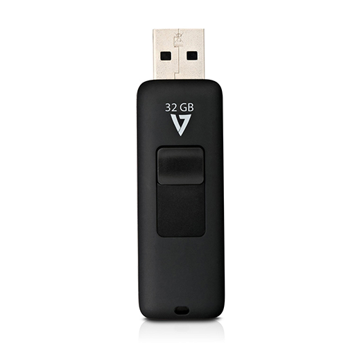 V7 VF232GAR-3E 32 GB USB 2.0 Flash Drive - Black - 5 Year Warranty
