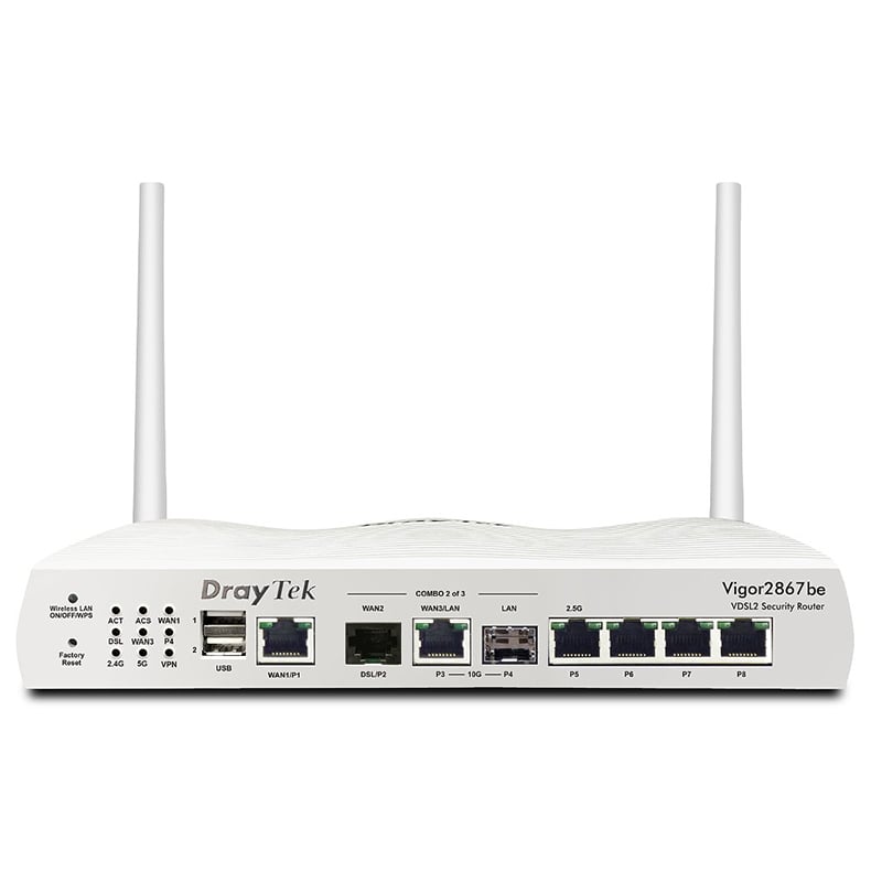 You Recently Viewed DrayTek Vigor 2867be Multi-Gigabit Multi-WAN Wi-Fi 7 VDSL & FTTP Firewall VPN Router Image