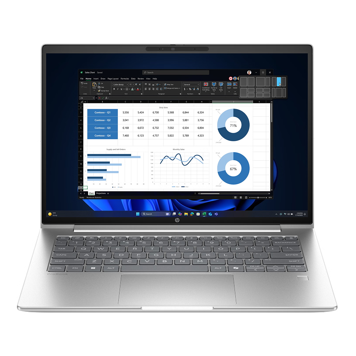 HP CP7Q5ET#ABU ProBook 4 G1i 14 Inch Notebook AI PC Wolf Pro Security Edition
