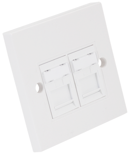 You Recently Viewed TE Connectivity RJ-K LN UTP Cat5e RJ45 Double Outlet Single Gang Image