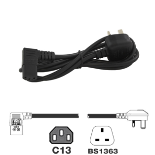Customers Also Purchased UK Mains Lead (5Amp) - Right Angled IEC C13 Lead Image