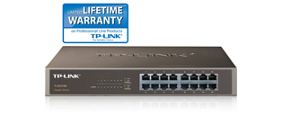 TP-Link TL-SG1016D 16-Port Gigabit Unmanaged Network Switch