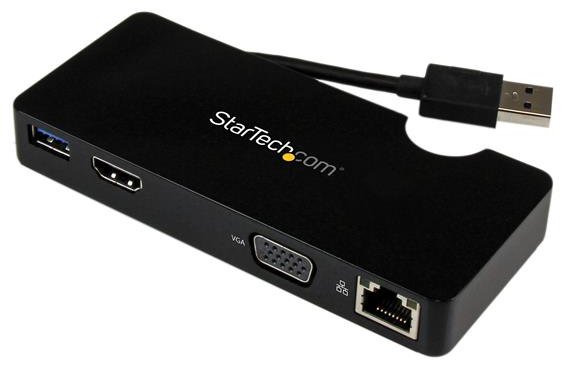 StarTech Travel Laptop Dock Station HDMI or VGA - USB 3.0