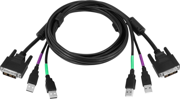 Austin Hughes CX-6A 1.8m Console Cable for DVI and 2 x USB