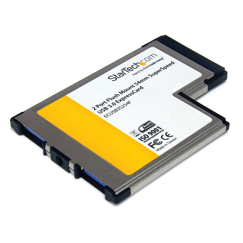 You Recently Viewed StarTech ECUSB3S254F 2 Port Flush Mount ExpressCard 54mm SuperSpeed USB 3.0 Card Adapter Image