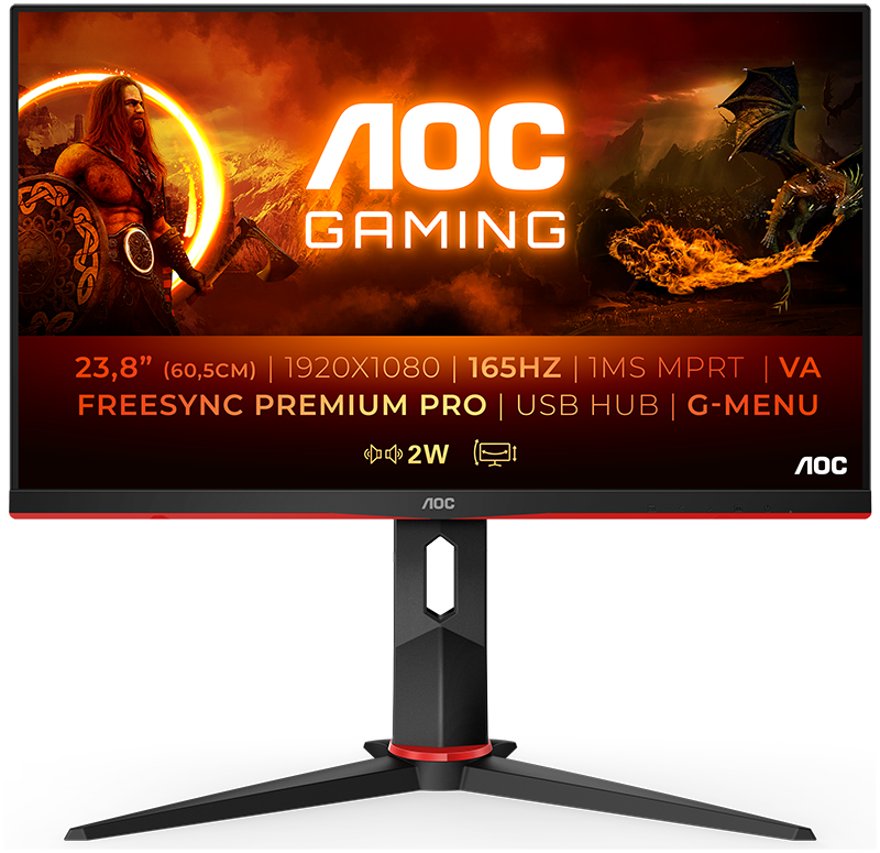 You Recently Viewed AOC 24G2SU/BK 23.8in Full HD Monitor 1920 X 1080 Pixels Black, Red Image