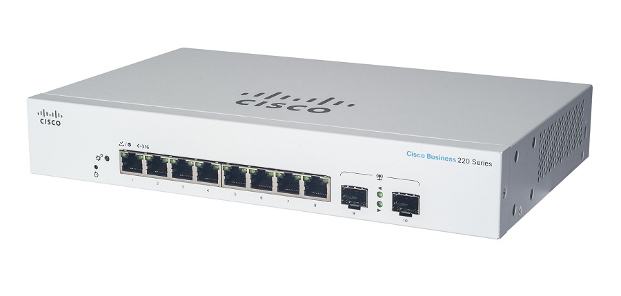 Cisco Business 220 CBS220-8FP-E-2G 8 Ports Layer 2 PoE Switch - 130 W PoE Budget
