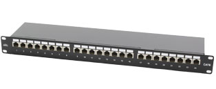 Excel 24 Port Cat6 Patch Panel - 1u FTP Shielded Right Angled