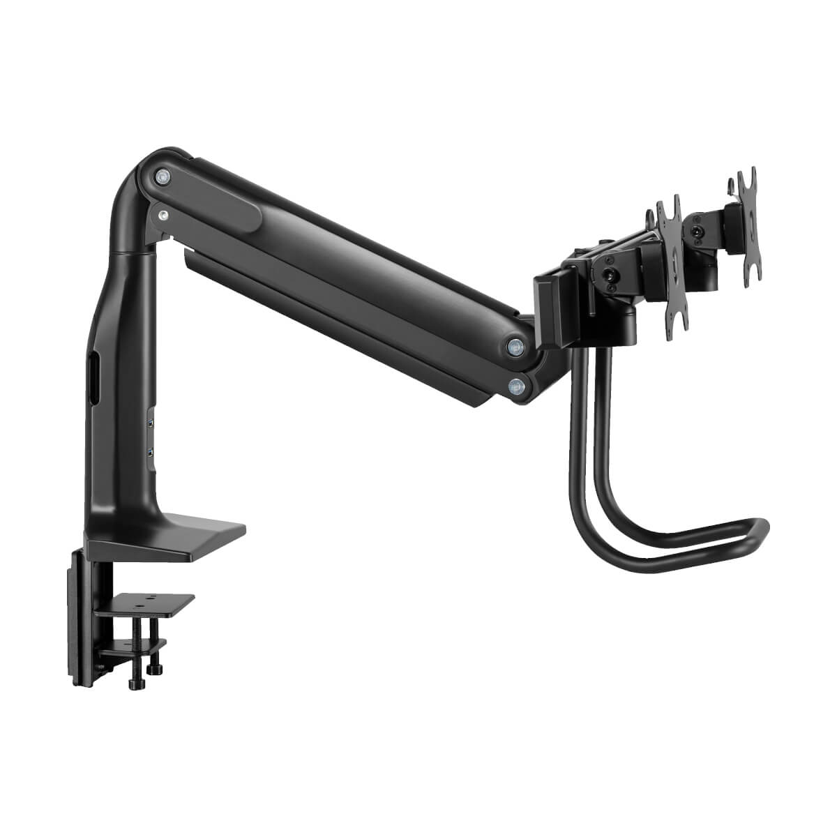 Eaton DMPDD1735AM Precision-Placement Dual-Display Desk Clamp/Grommet, 17 to 35 Inch Displays
