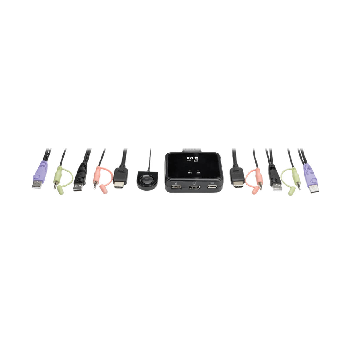 Eaton B032-HUA2 2-Port USB/HD Cable KVM Switch + Audio/Video, Cables & USB Peripheral Sharing