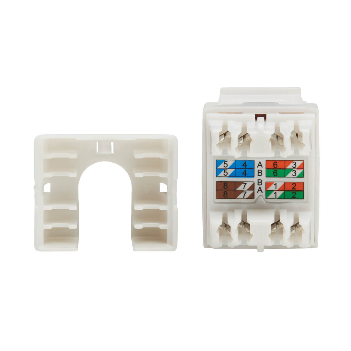 Eaton N238-001-WH-6A Cat6a 110-Style Punchdown RJ45 Keystone Jack, White
