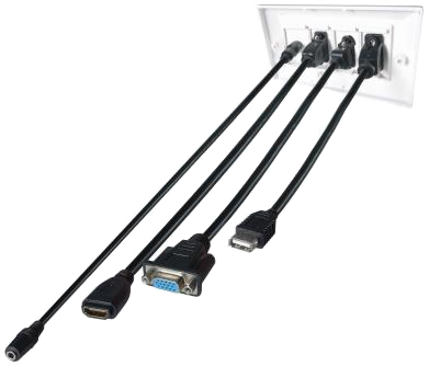 FastFlex 10m AV Faceplate Cable Kit - HDMI/VGA/USB B/3.5mm