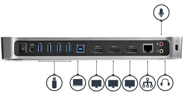 StarTech Triple-Monitor USB 3.0 Dock Station 1x HDMI - 2x DP