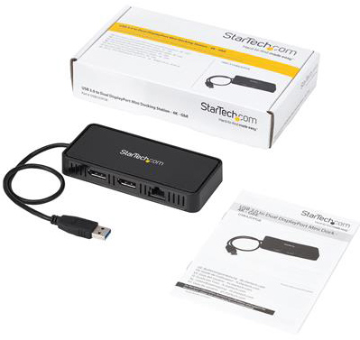 StarTech USB to Dual DP Mini Dock w/ GbE LAN - Dual 4K 60 Hz