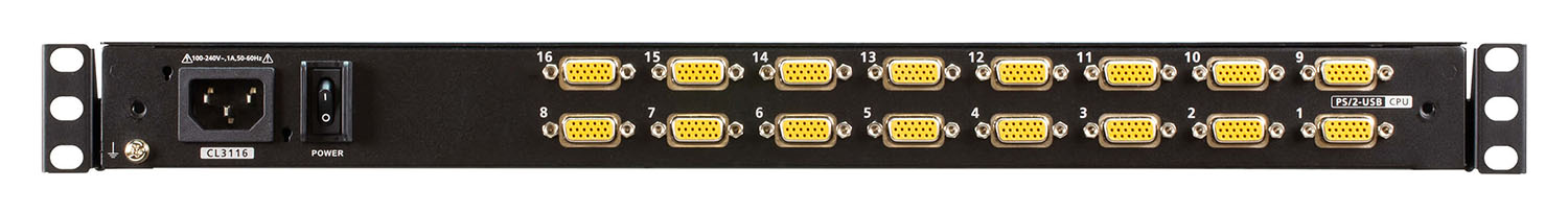 Aten CL3116NX 16P Short Depth Single Rail LCD KVM Switch