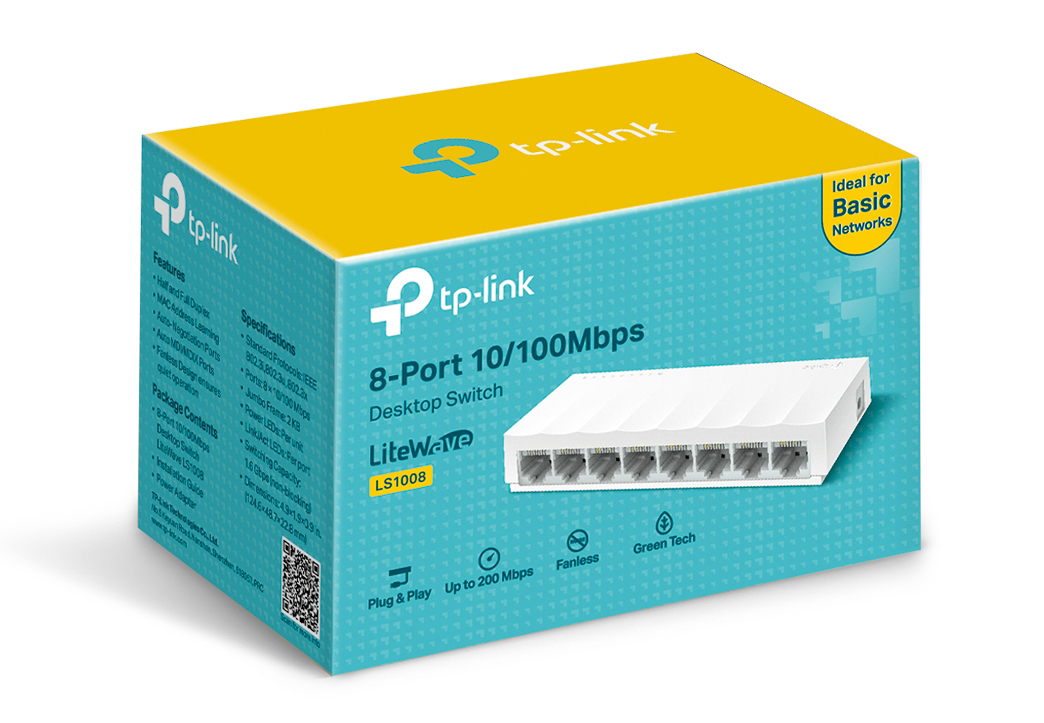 TP-Link LS1008 8-Port 10/100Mbps Desktop Network Switch