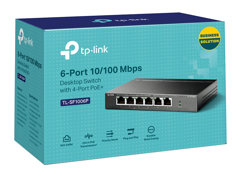 TP-Link TL-SF1006P 6-Port 10/100Mbps Desktop Switch