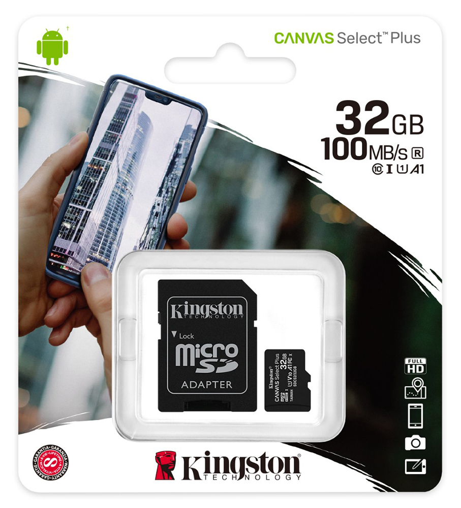 Kingston Technology Canvas Select Plus 32 GB MicroSDHC Class 10 UHS-I