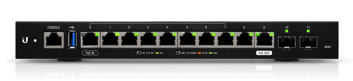 Ubiquiti EdgeRouter ER-12 with 10 Gigabit PoE Ports and 2 SFP Ports