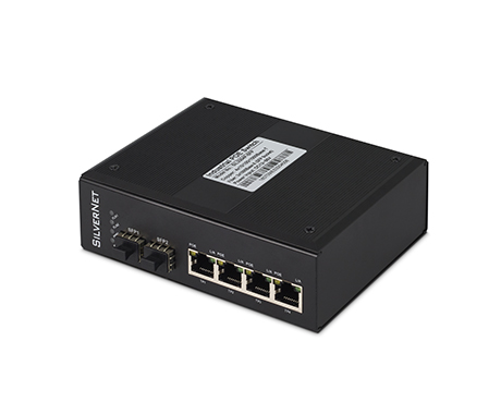 SilverNet SIL3204P-SFP Unmanaged 4 Port PoE+ Network Switch