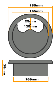 Circular Floor Cable Grommet - 169mm (6.7in)