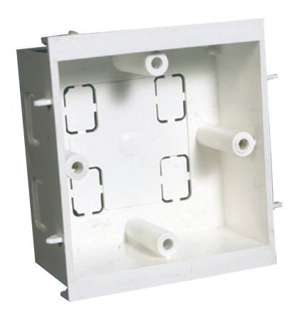 Single Outlet Box for Perimeter Trunking - UK Made, 35mm Deep