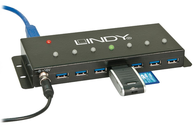 Lindy 43128 7 Port USB 3.0 Metal Hub