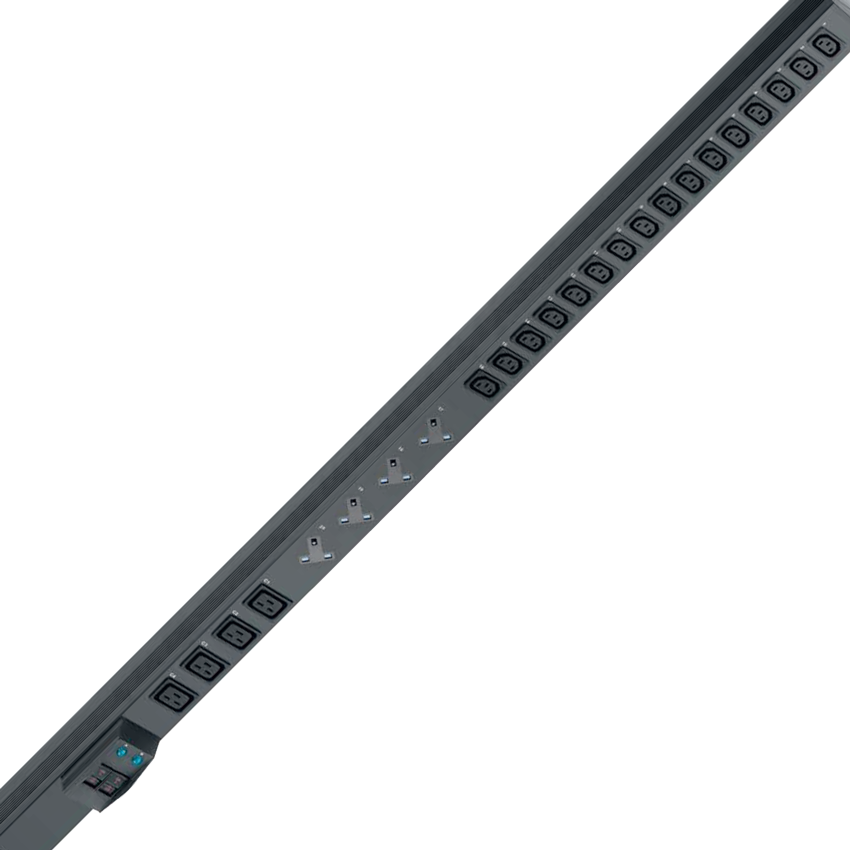 Austin Hughes 1 Phase Basic Vertical PDU, UK 45°/C13/C19 Mixed Sockets, 230V