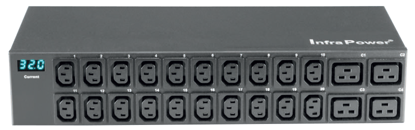 Austin Hughes 1 Phase Metered Horizontal PDU, C13/C19 Mixed Socket, 230V, 3m Cord