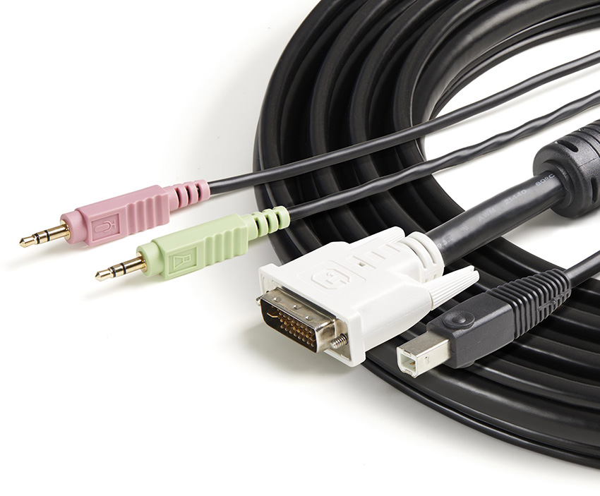 StarTech 4-in-1 USB DVI KVM Cable with Audio and Microphone
