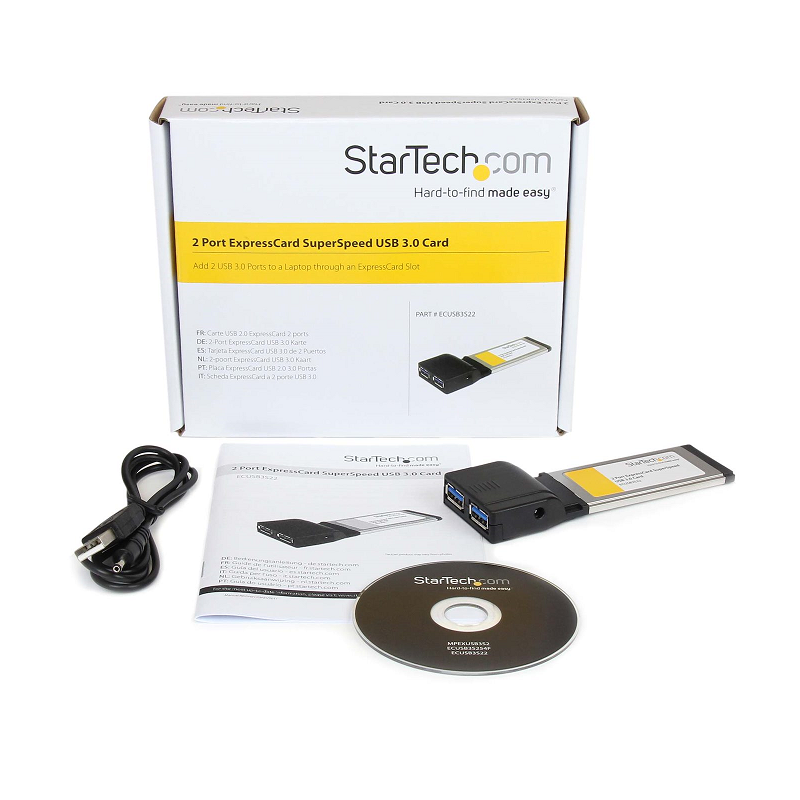 StarTech ECUSB3S22 2 Port ExpressCard SuperSpeed USB 3.0 Card Adapter with UASP Support