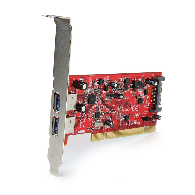 StarTech PCIUSB3S22 2 Port PCI SuperSpeed USB 3.0 Adapter Card with SATA Power