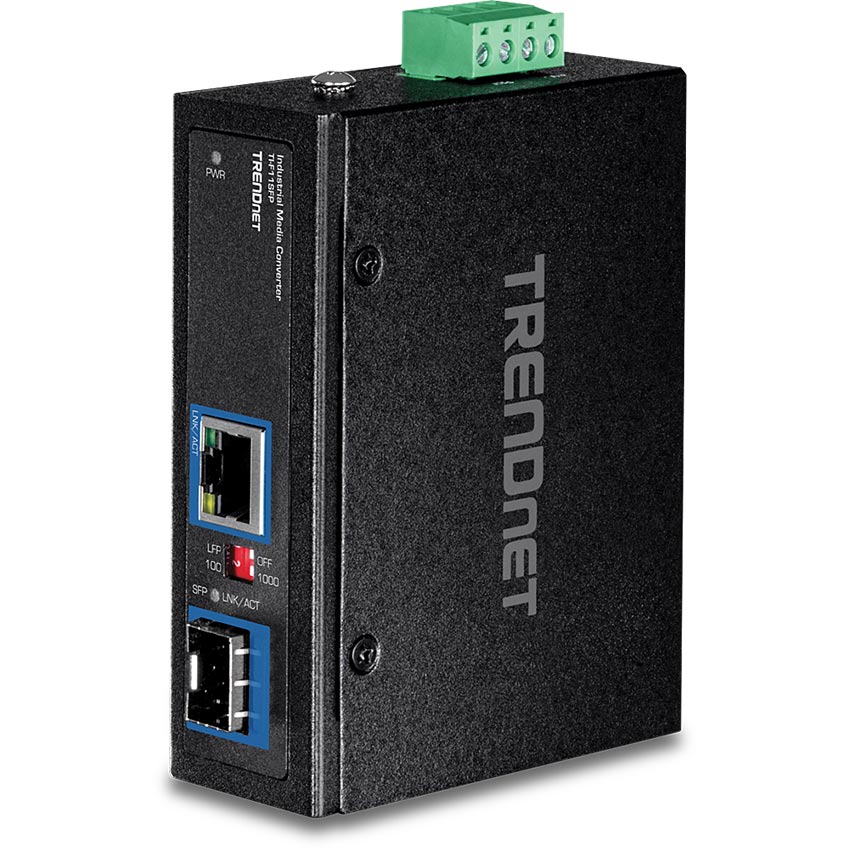 TRENDnet TI-F11SFP Hardened Industrial 100/1000Base-T to SFP Media Converter