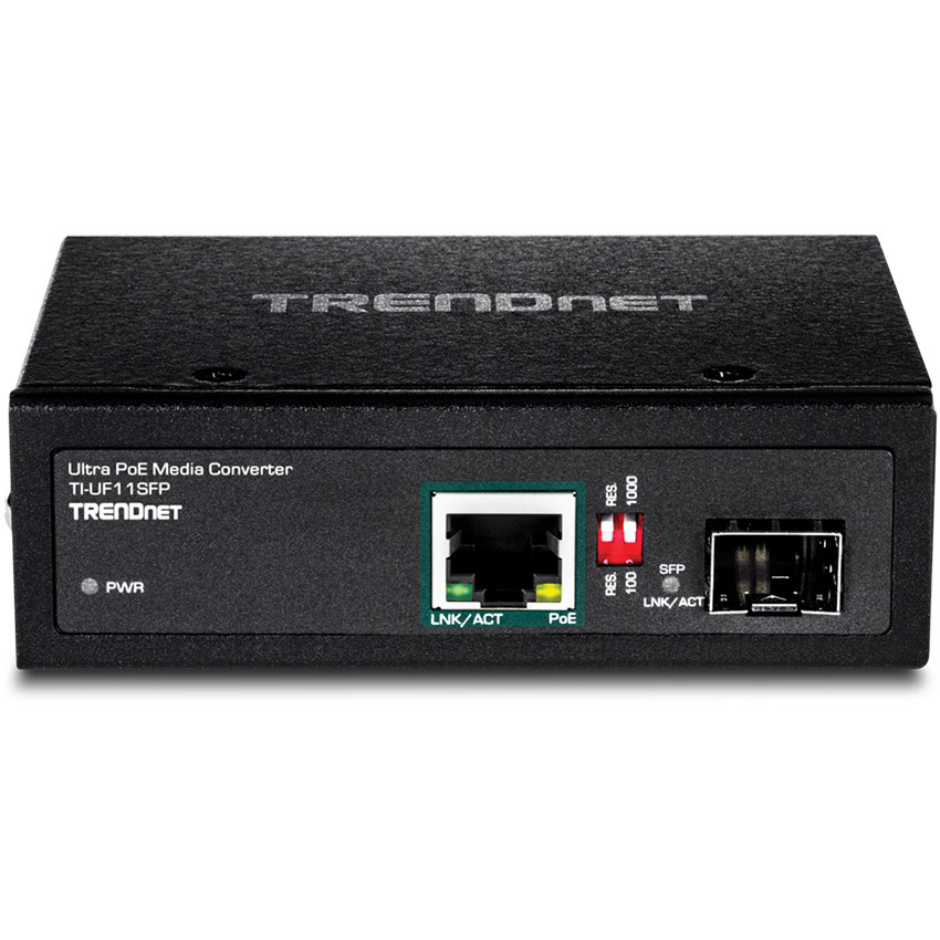 TRENDnet TI-UF11SFP Industrial SFP to Gigabit UPoE Media Convert