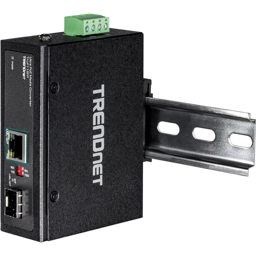 TRENDnet TI-UF11SFP Industrial SFP to Gigabit UPoE Media Convert