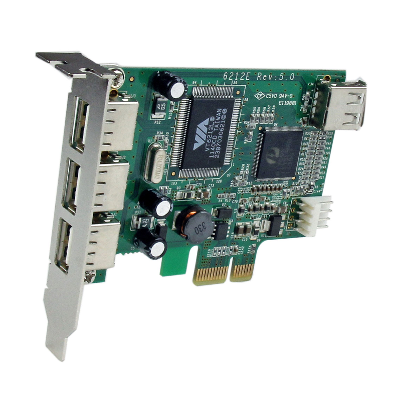 StarTech PEXUSB4DP 4 Port PCI Express Low Profile High Speed USB Card