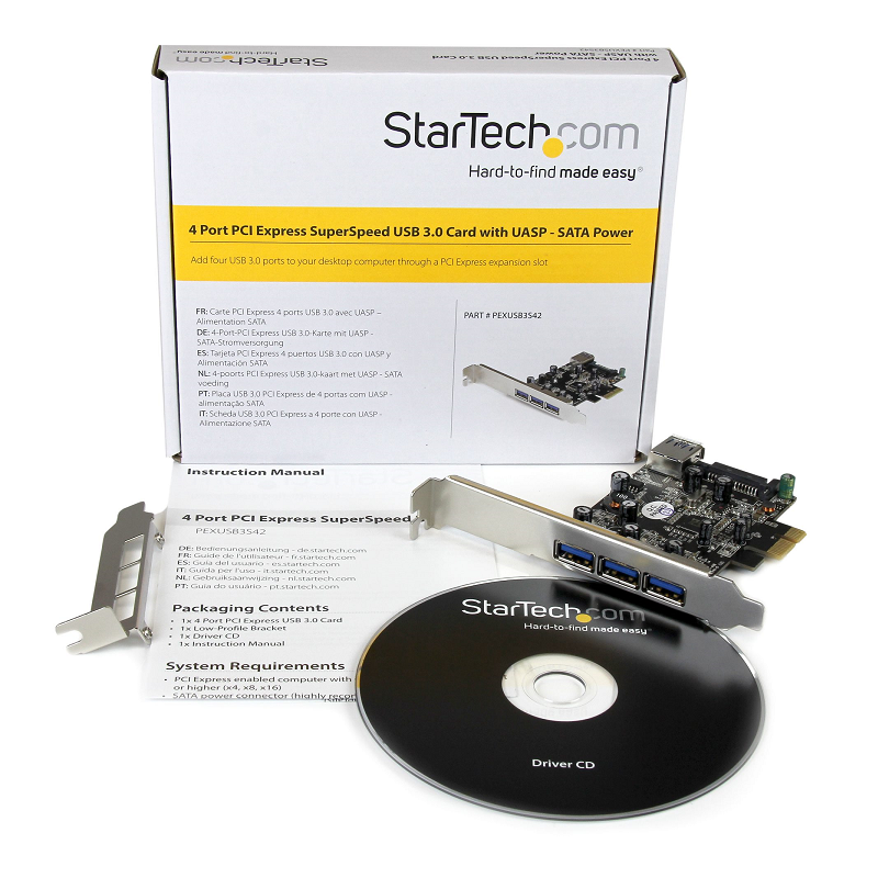 StarTech PEXUSB3S42 4-Port PCI Express USB 3.0 Card